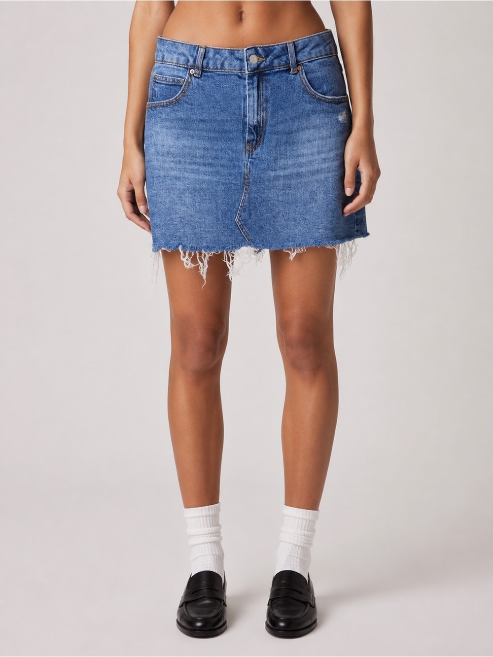 Wild Fable‎ Distressed Denim Mini Skirt Blue Excellent Condition Cute Size 14